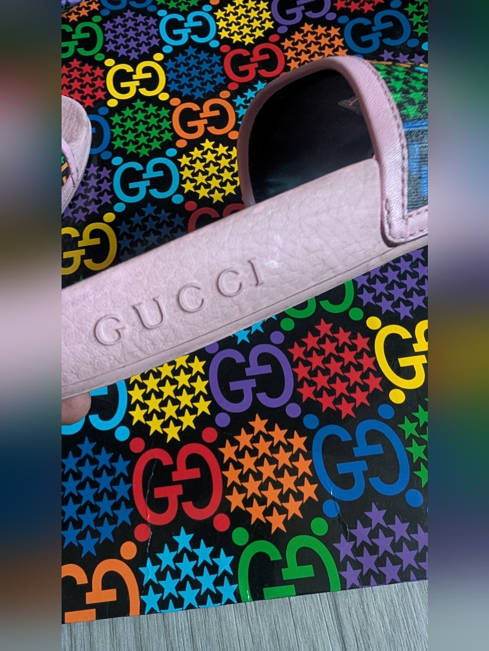 Pink Multicolor G Logo Slide Sandals - Picture 3 of 8